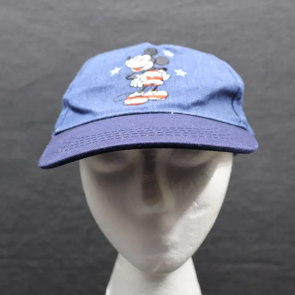 Vintage Disney Mickey Mouse Denim Baseball Cap Hat Child Kid Patriotic‎